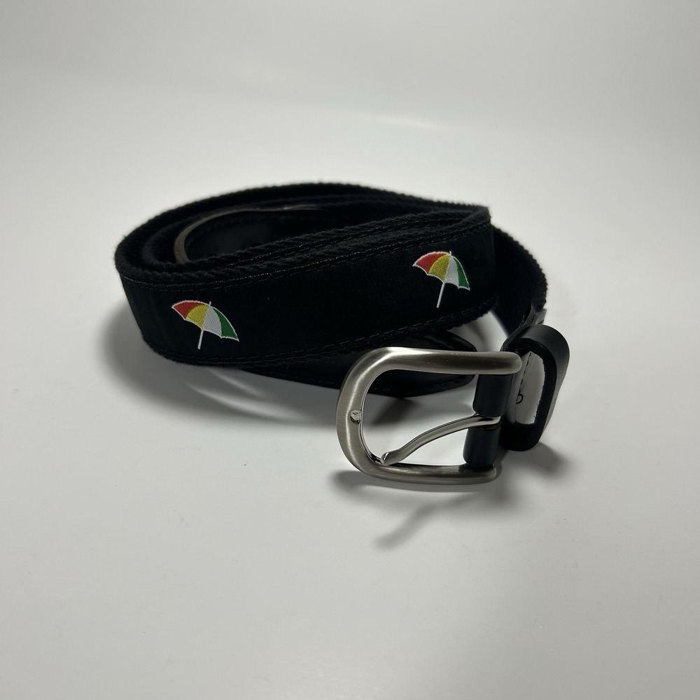 YRI Bay Hill Arnold Palmer Umbrella Golf Belt Mens 40 Canvas Leather USA Black